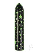 Glow Vibes Seeing Stars Rechargeable Glow-in-the-dark Bullet - Black/green